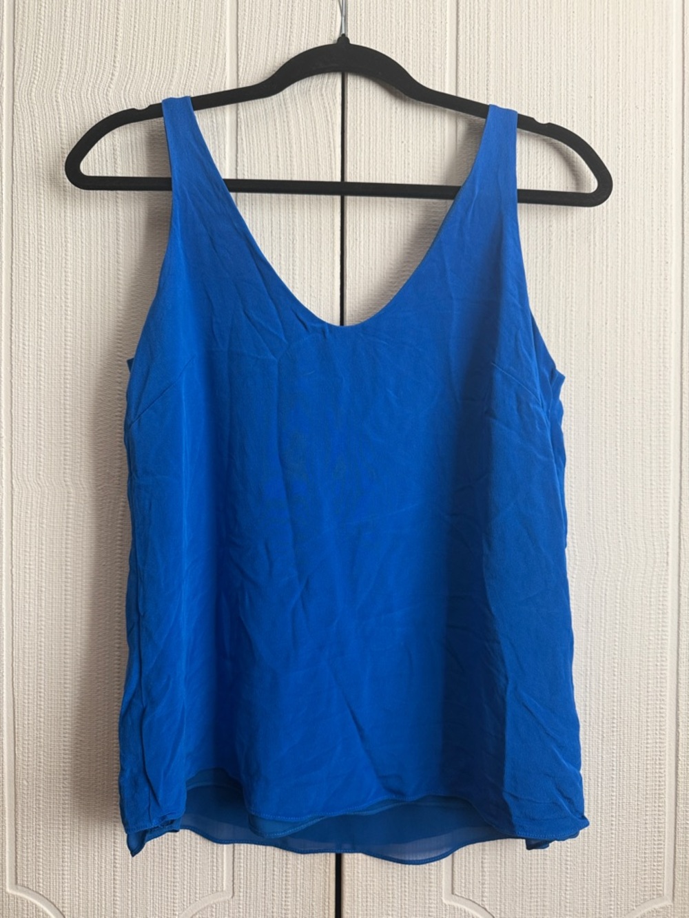 J. Crew Silk Blue Women's V-Neck  Tank Top